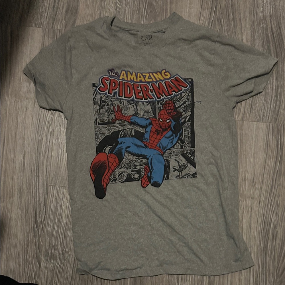 Gray Spider-Man Graphic T-Shirt